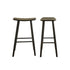 Lot de 2 tabourets de bar en teck massif noir 75 cm