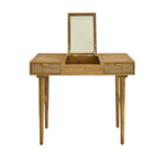 Tavolino da toilette in mango massello e midollino 90 cm