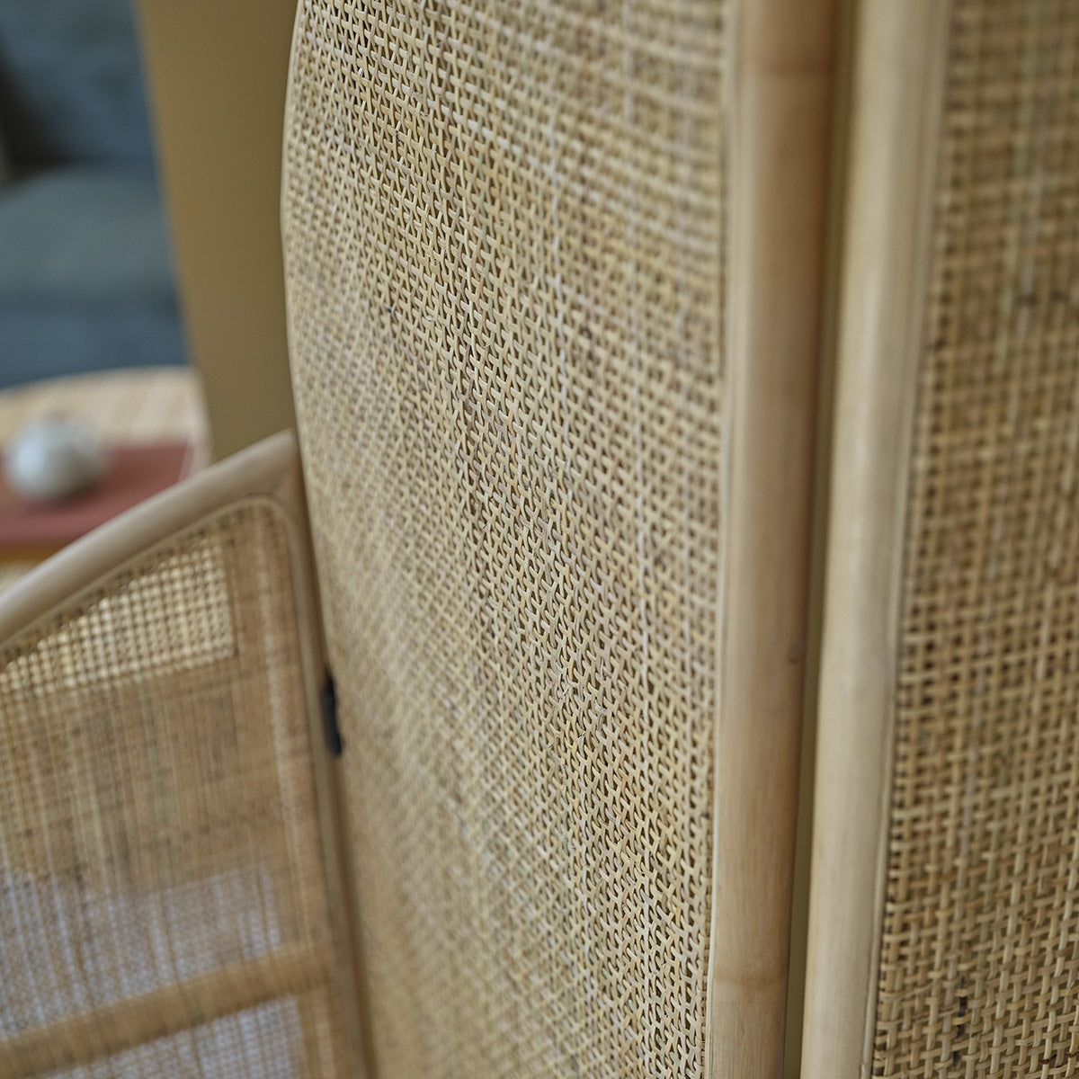 JANE - Raumteiler aus Rattan und Rohrgeflecht 4 Flügel