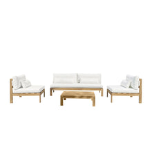 Salon de jardin bas en teck massif blanc