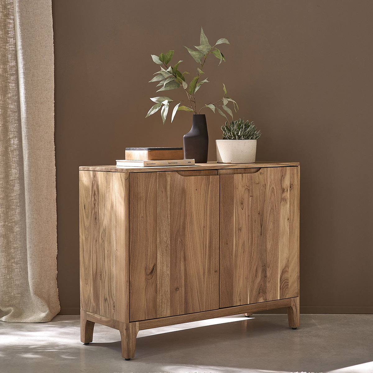 SAMSO - Credenza in legno massello di acacia da 100 cm