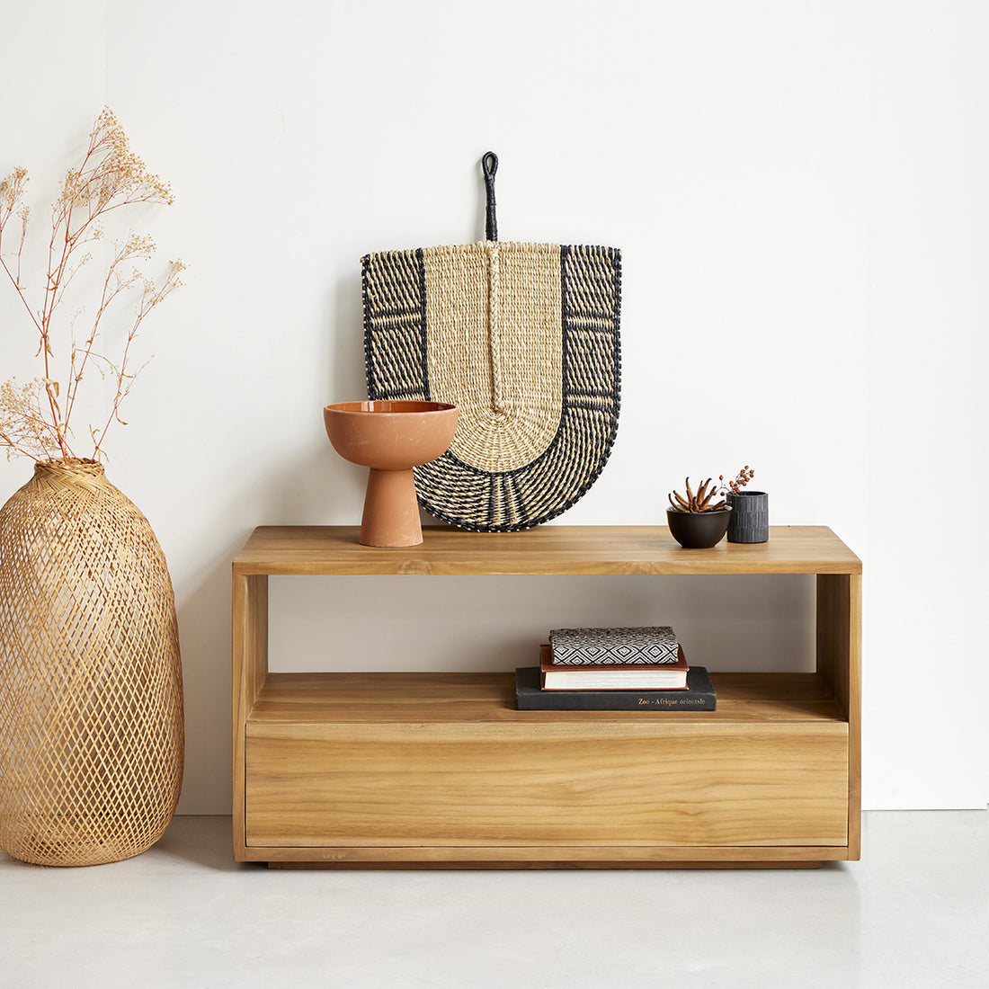 NIDO - Meuble TV en teck massif 90 cm