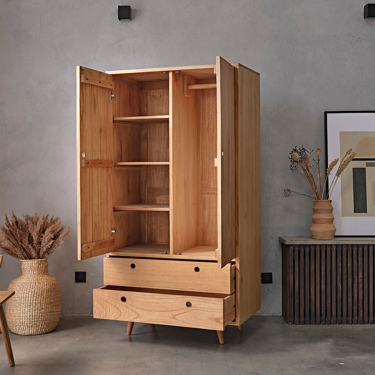 ESMEE - Schrank aus massivem Mindi 190
