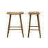 Set di 2 sgabelli da bar in teak massello 65 cm