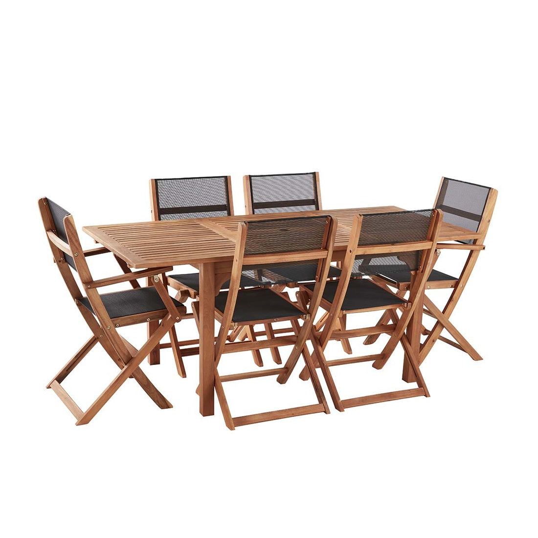 HANOÏ - Salon de jardin en acacia extensible 6/8 pers.