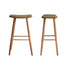 Set di 2 sgabelli in teak massello con seduta in velluto a coste 75 cm