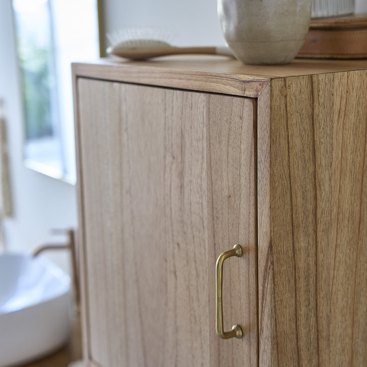 FIFTIES - Colonne de salle de bain en mindi massif 150 cm