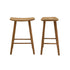 Lot de 2 tabourets de bar en teck massif 65 cm