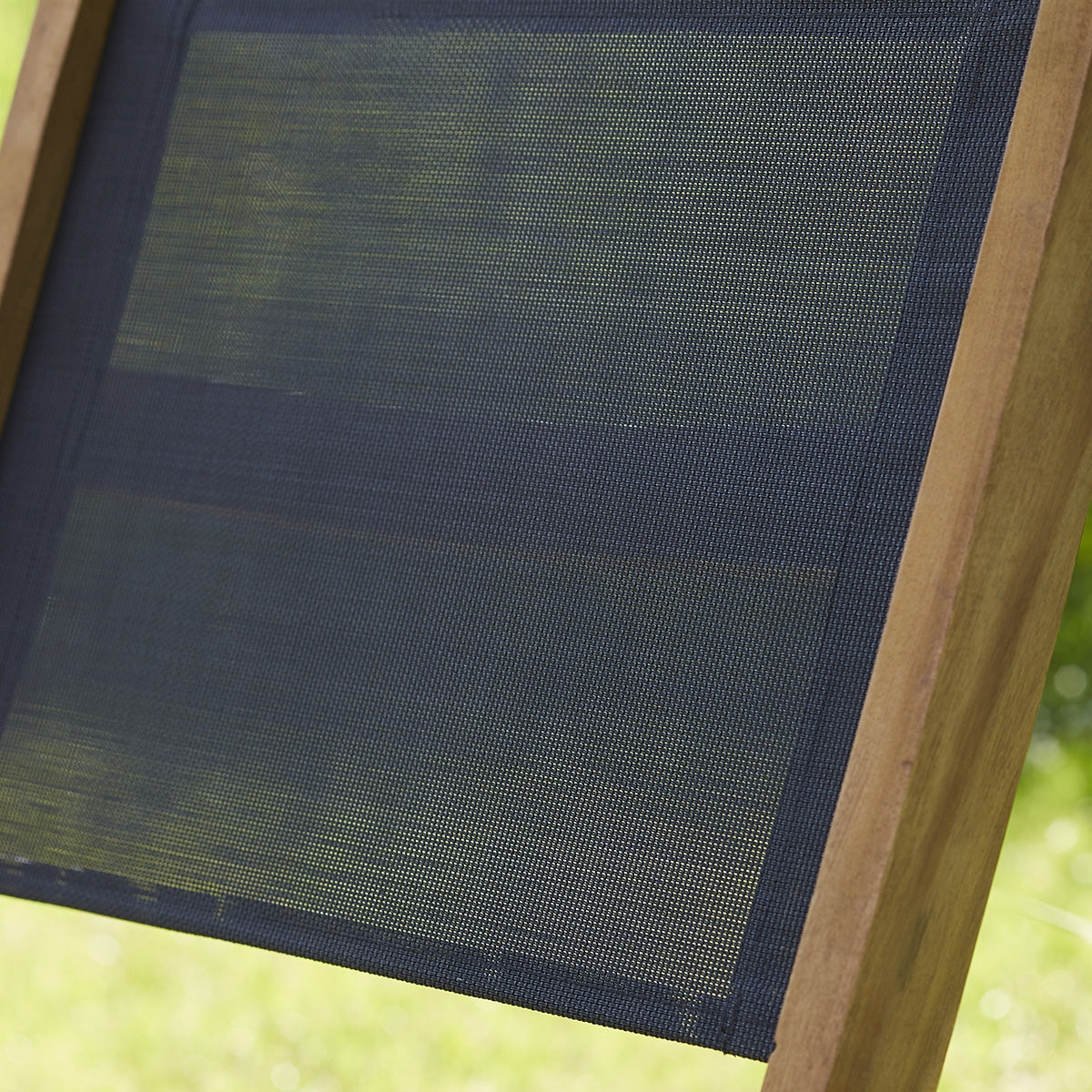 HANOÏ - Chaise de jardin en acacia massif et textilène noir