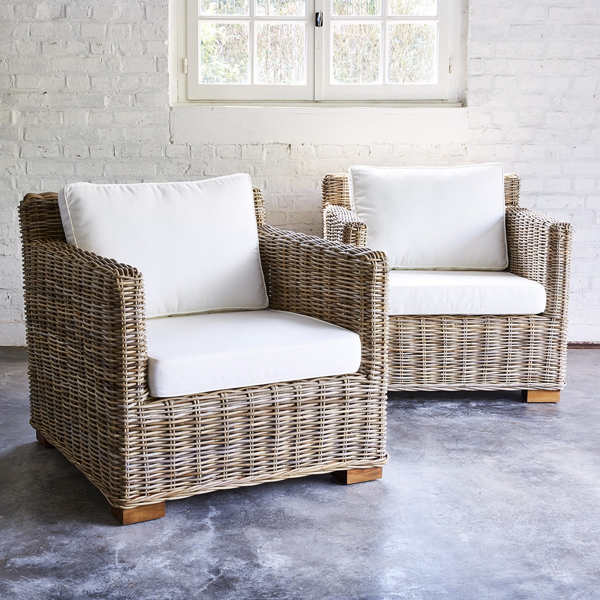 MUSA - Fauteuil de jardin en kubu naturel (lot de 2)