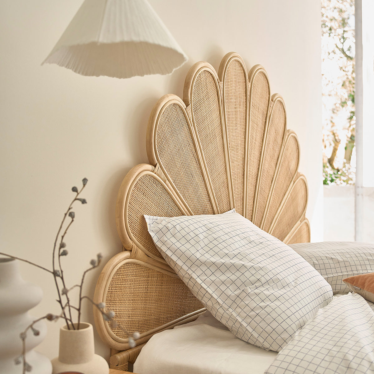 ROMY - Testiera in rattan e midollino 180 cm