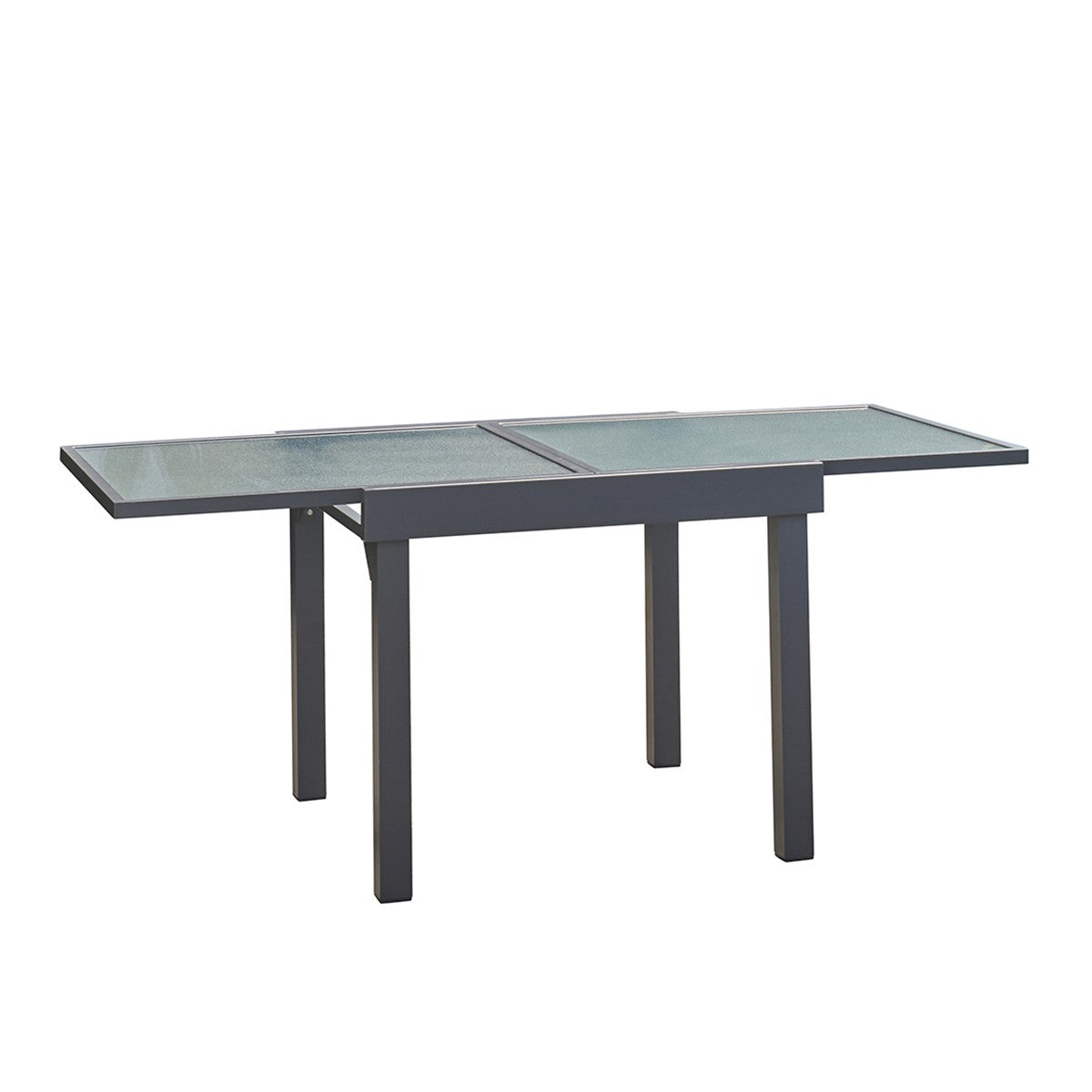 MODULO - Ausziehbarer Gartentisch aus grauem Aluminium 4/8-Sitzer
