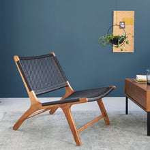 Fauteuil en teck massif et tissage
