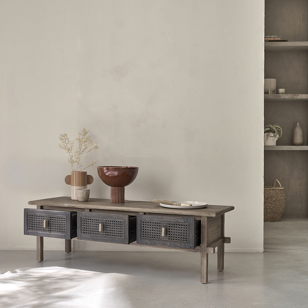 JUNKO - Meuble TV en bois recyclé massif 145 cm