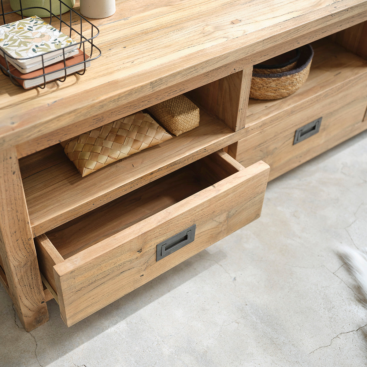 CARGO - TV-Möbel aus recyceltem massivem Teakholz 160 cm