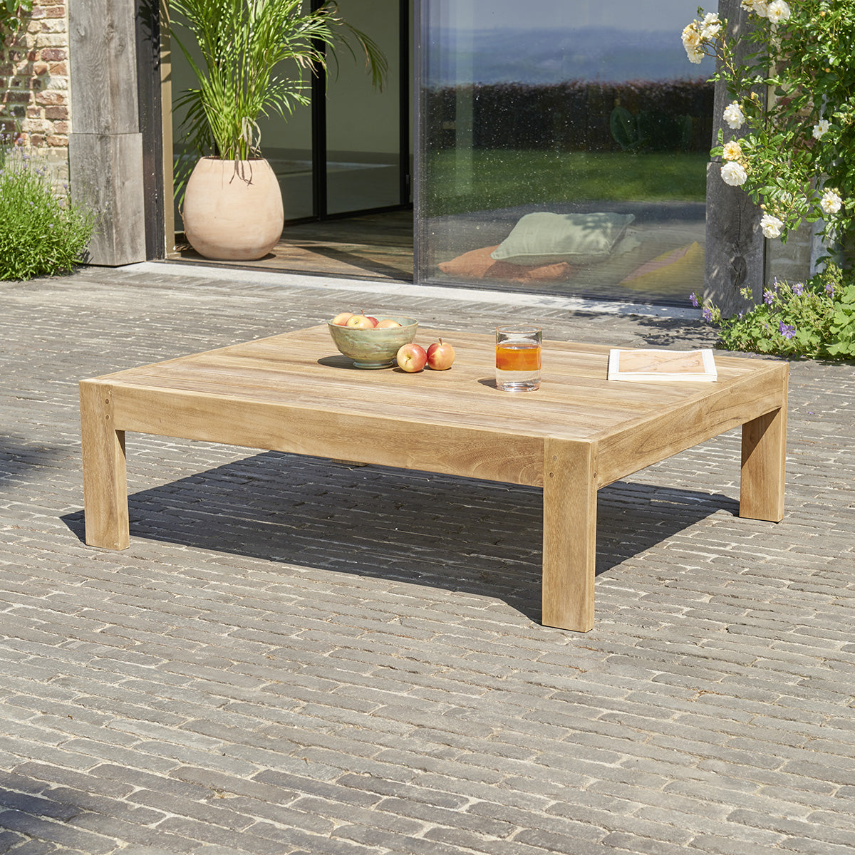 PALMA - Tavolino da giardino in teak 102 cm