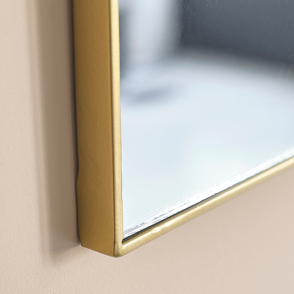 LUNA - Specchio rettangolare in metallo dorato 70x50 cm