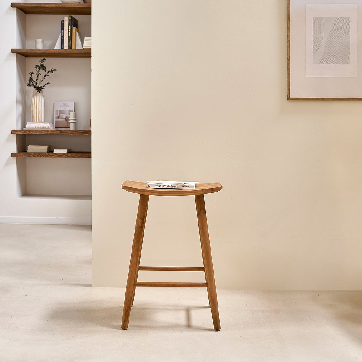 AMBRE - Sgabello in teak massello 65 cm