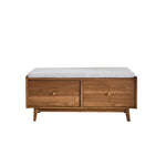 Panchina in teak massello e tessuto bouclé 120 cm