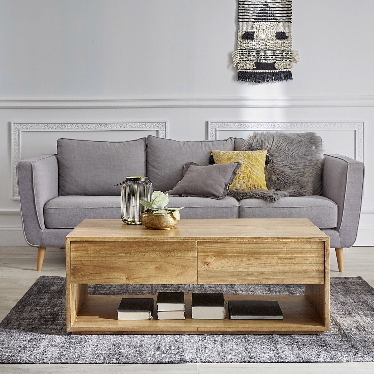 TILO - Tavolino in mindi massello 120 cm