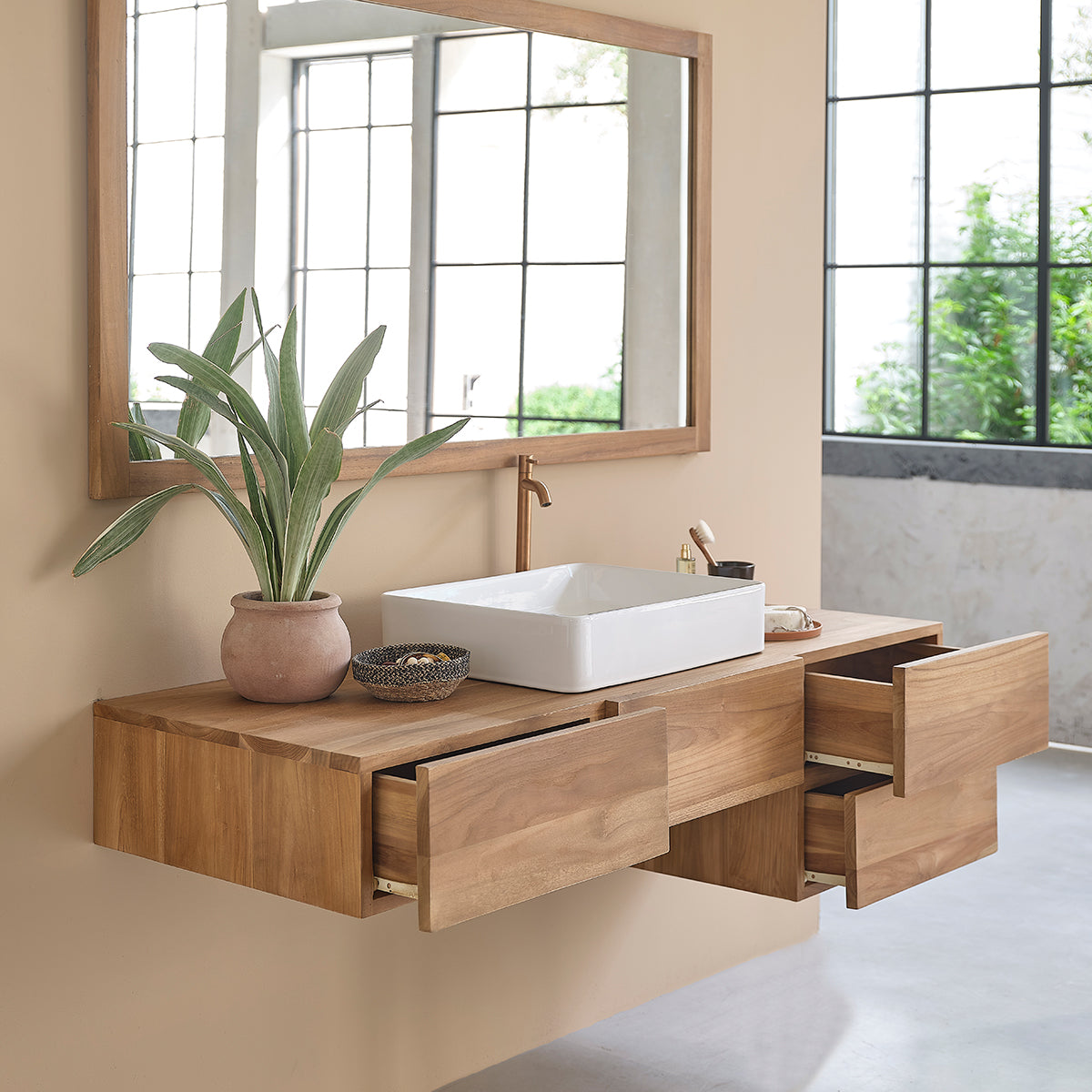 MILAN - Mobile sospeso in teak massello 145 cm