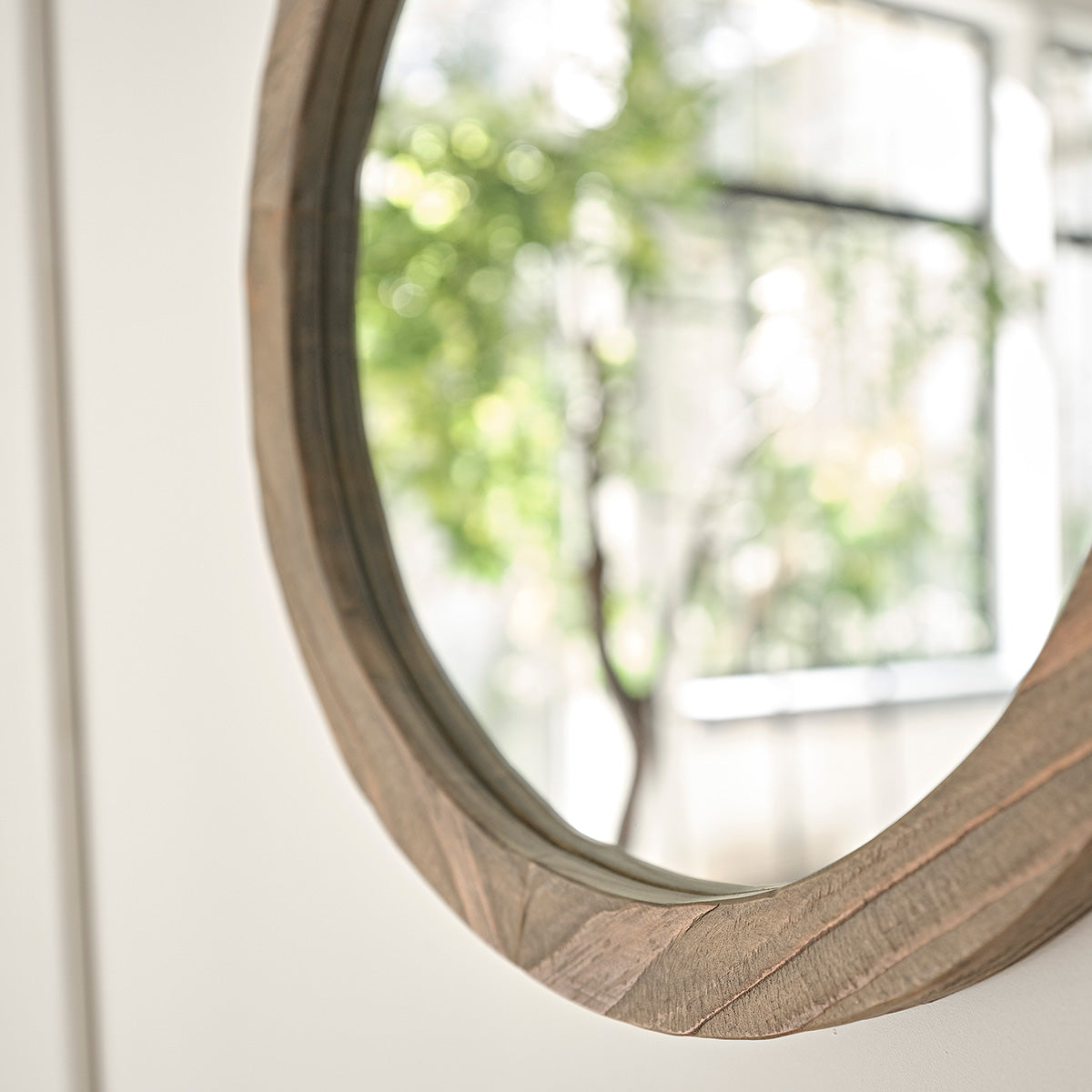 SEZANNE - Miroir en bois recyclé massif rond Ø 50 cm