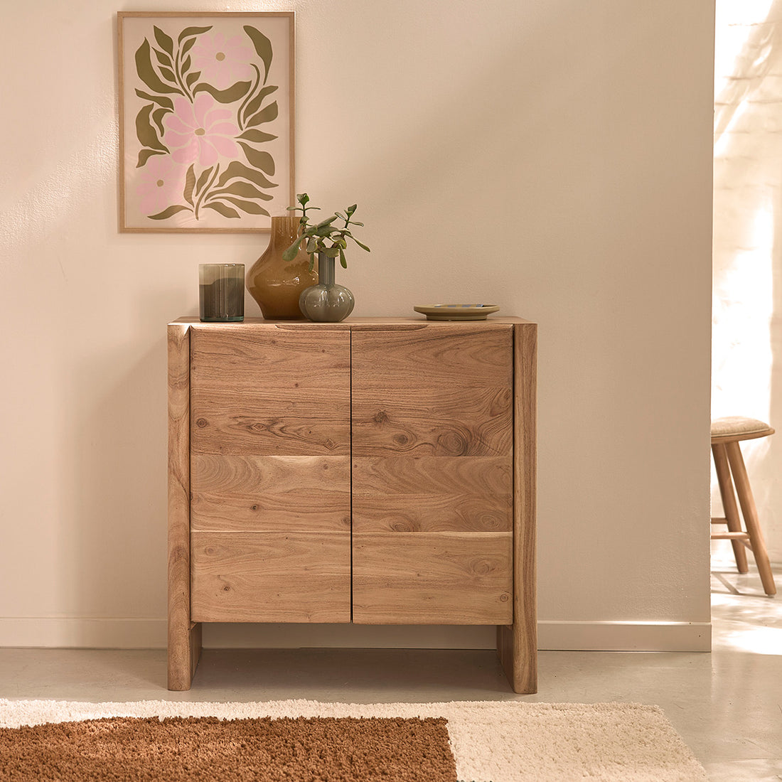 CALI - Sideboard aus massivem Akazienholz, 80 cm
