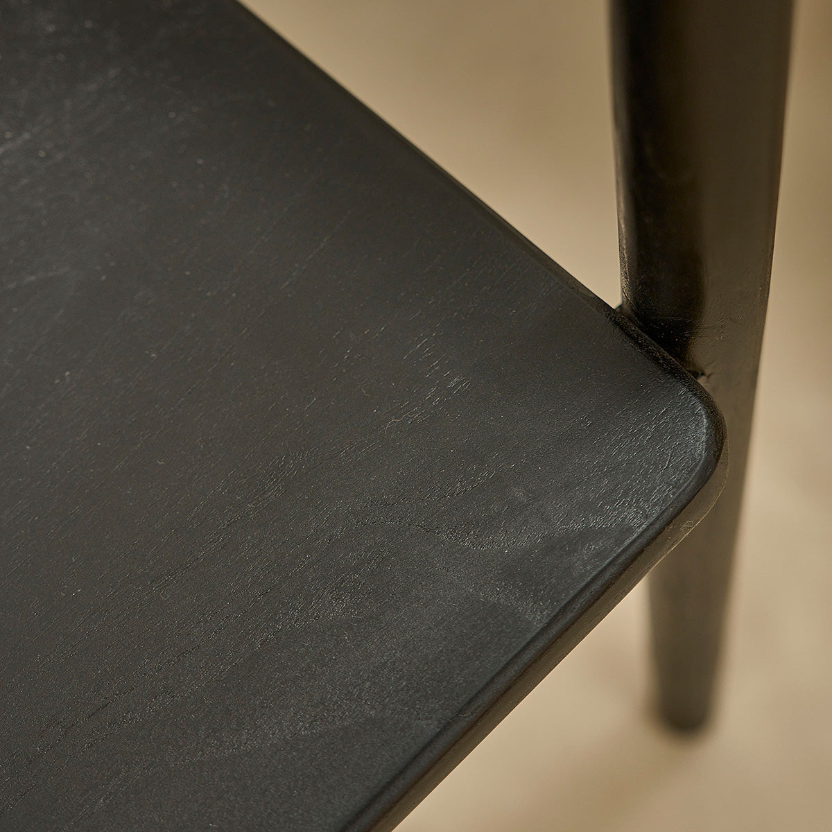 AMBRE - Sedia in teak massello nero
