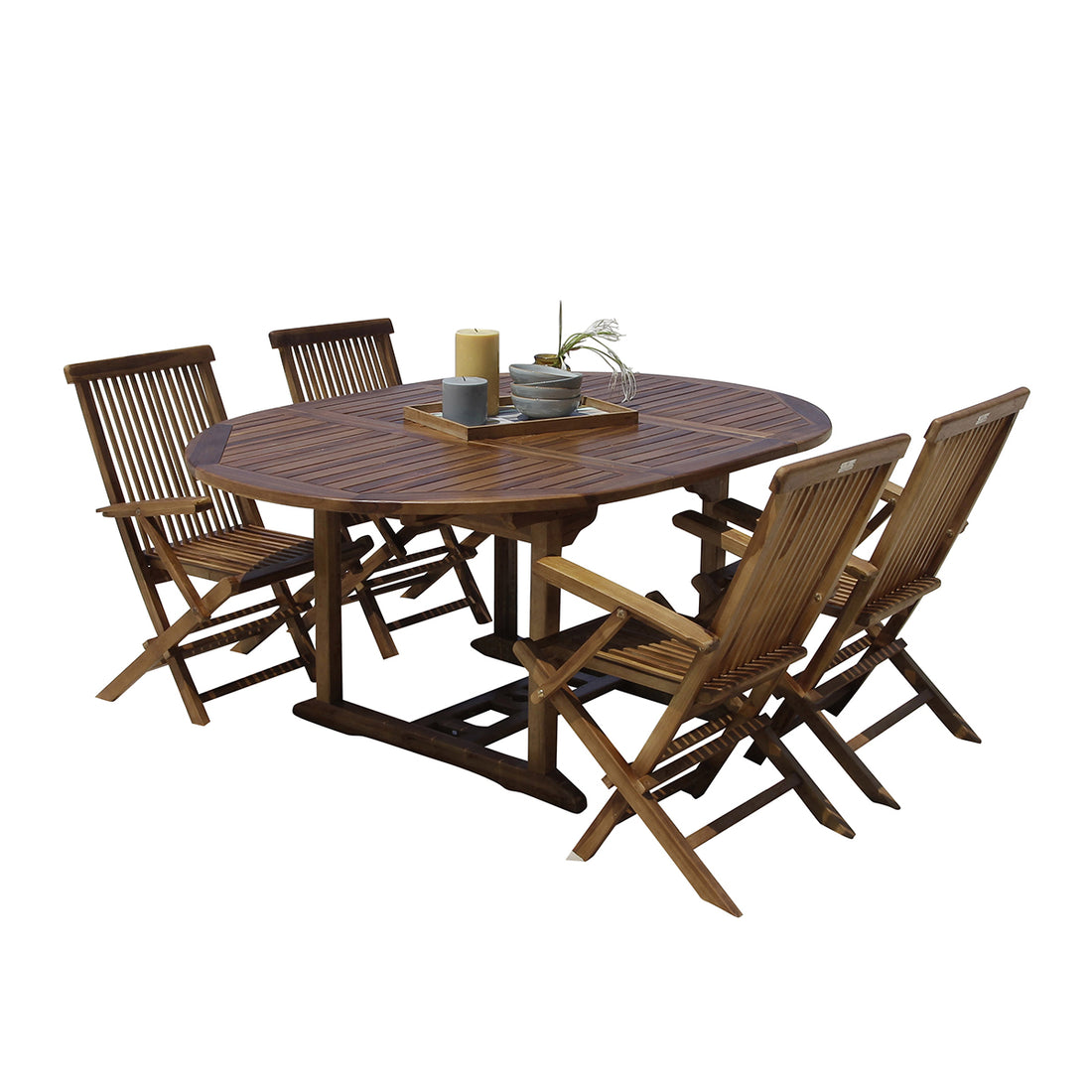 BALI - Ausziehbare Gartenmöbel aus geöltem Teakholz 4/8 Sitze