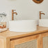 Washbecken aus Beton, beige, Ø37 cm