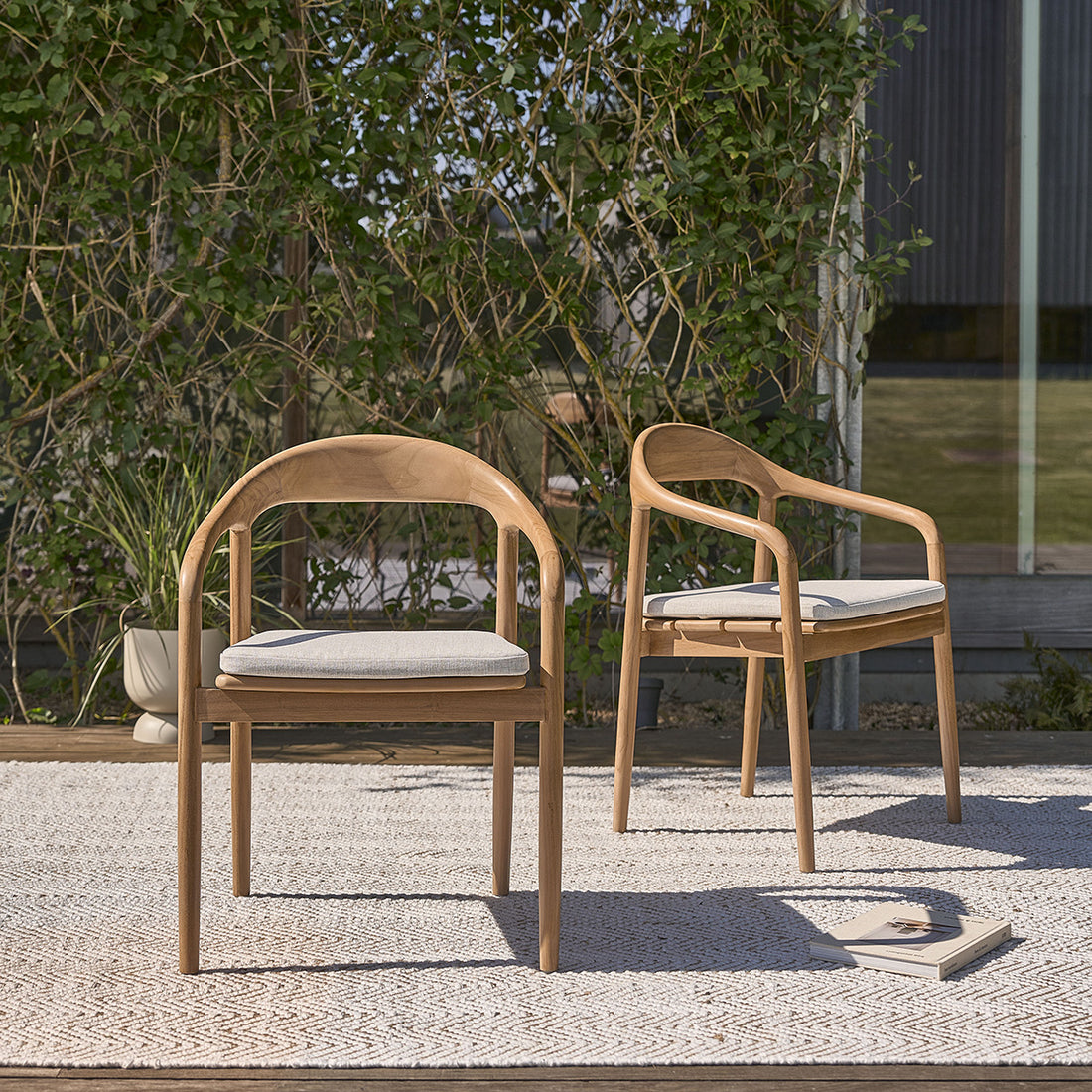 AMBRE - Poltrona da giardino in teak massello (set di 2)