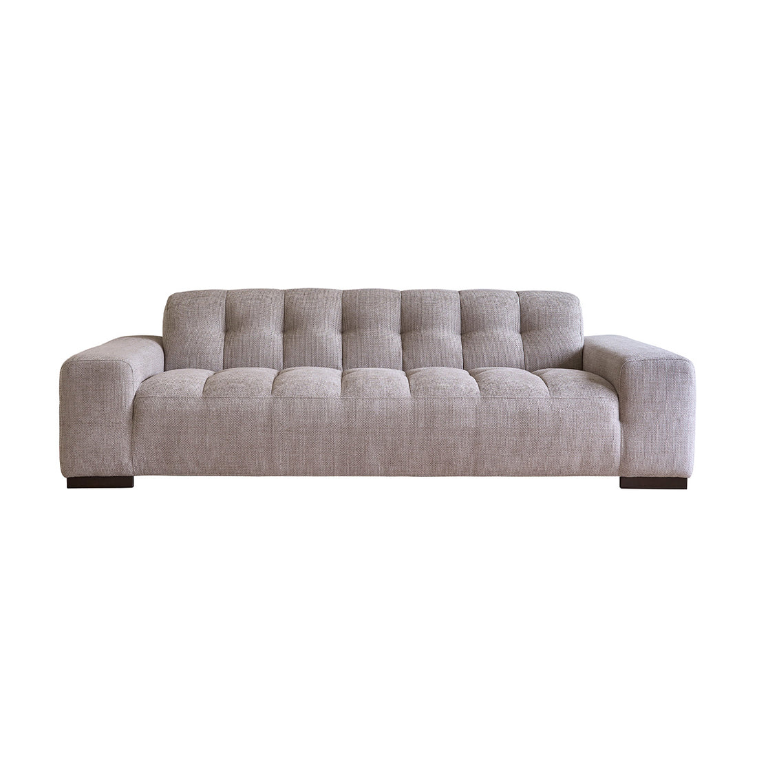 ALPHONSE - Divano dritto a 4 posti in velluto intrecciato beige