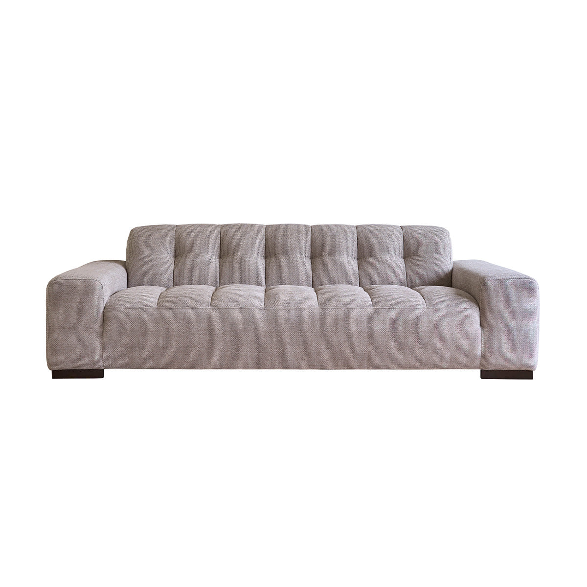 ALPHONSE - Gerades 4-Sitzer-Sofa aus beigegewebtem Samt