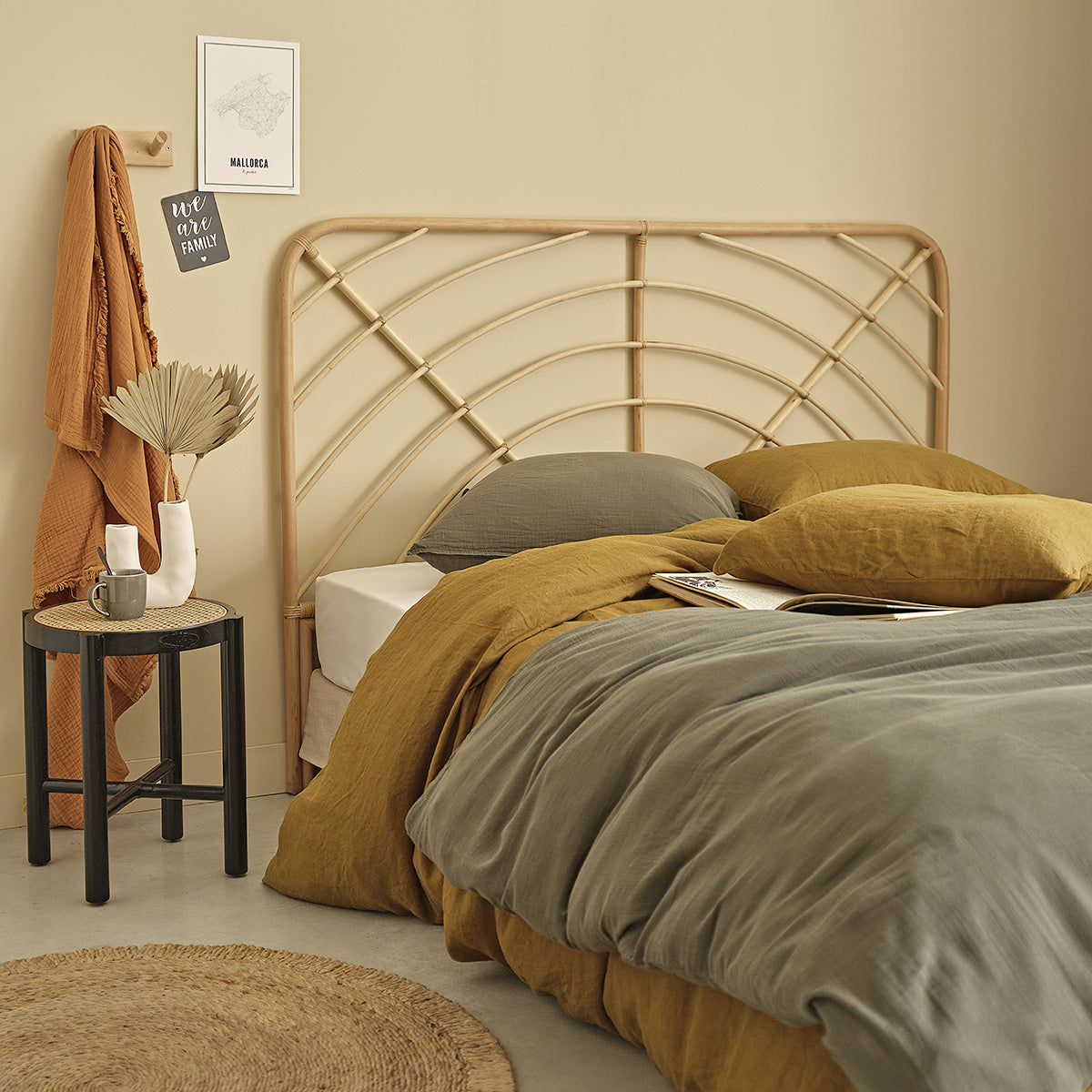 BOHO - Kopfteil aus Rattan 160 cm