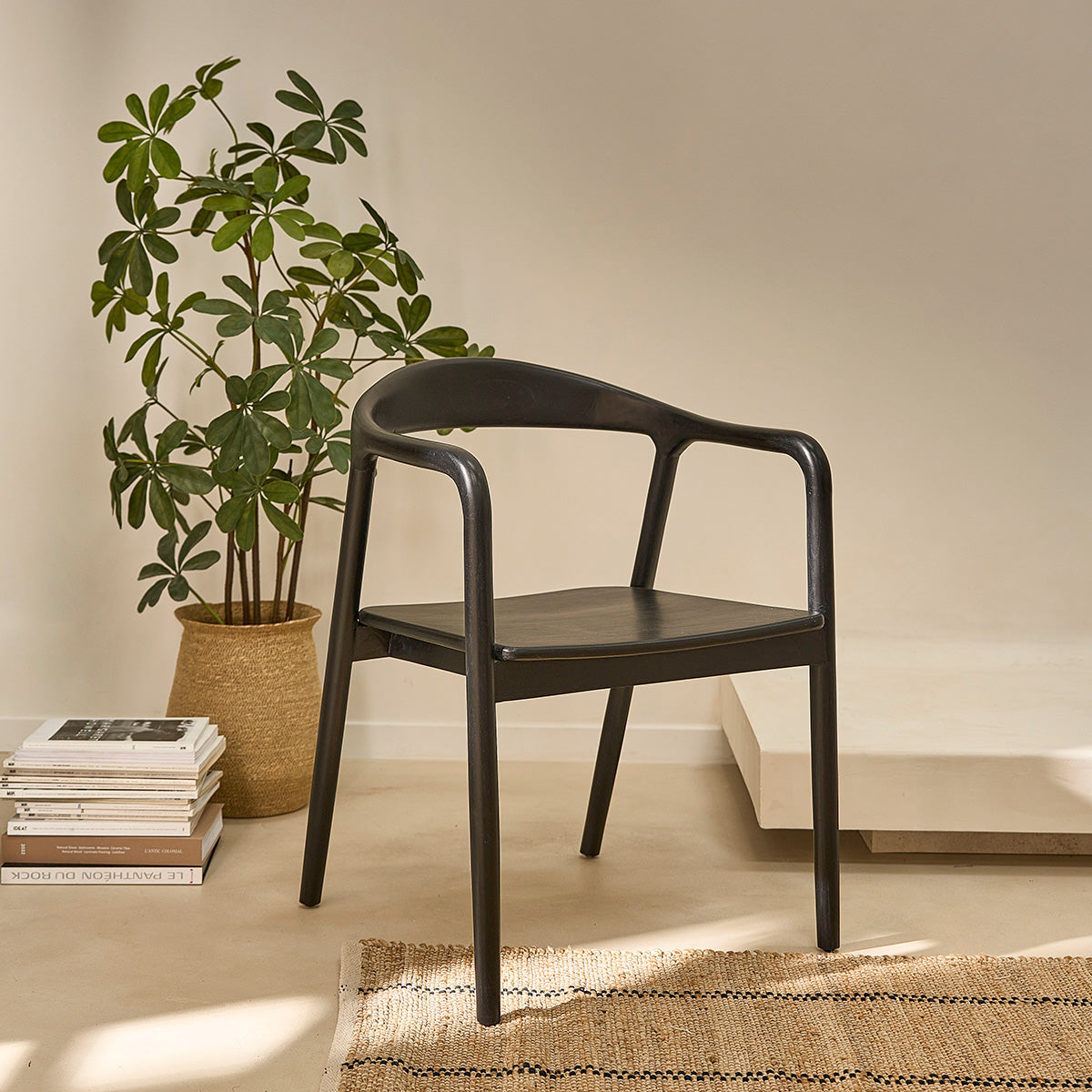 AMBRE - Set di 2 sedie in teak massello nero