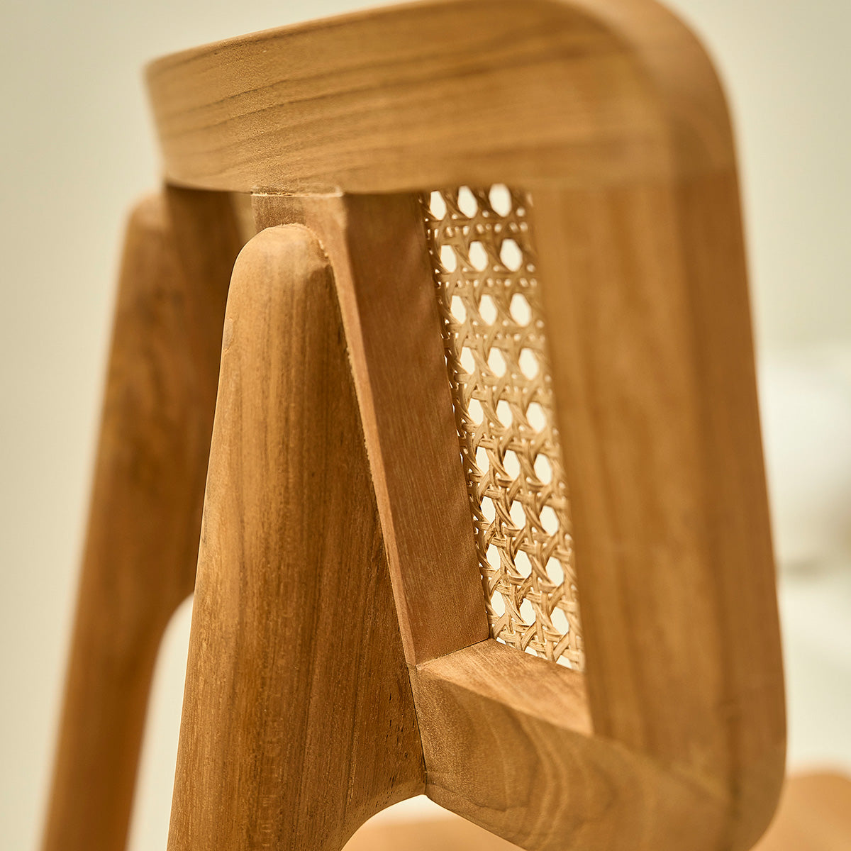 SIXTINE - Set di 2 sedie in teak massello e midollino