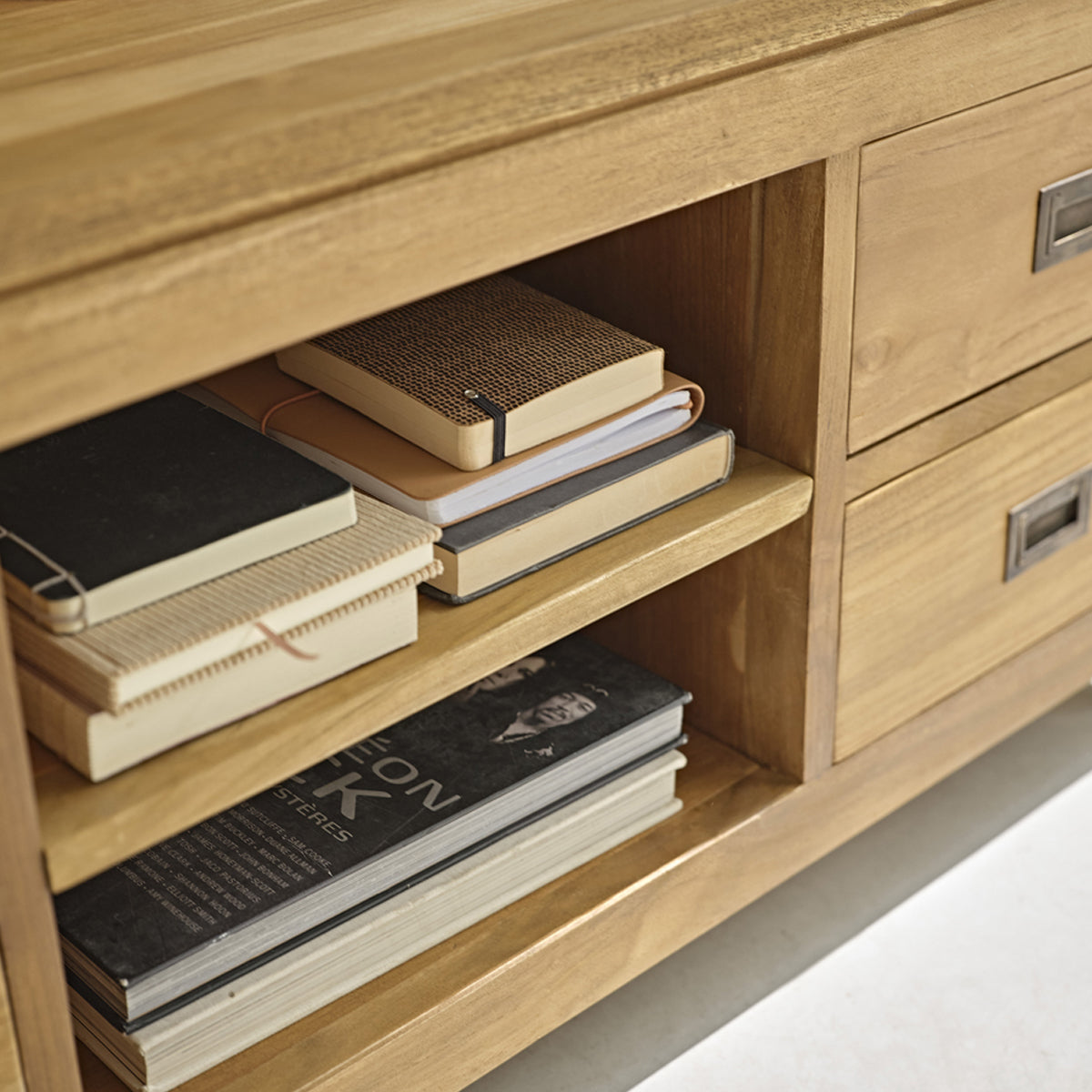 BOSTON - Meuble TV en teck massif 120 cm