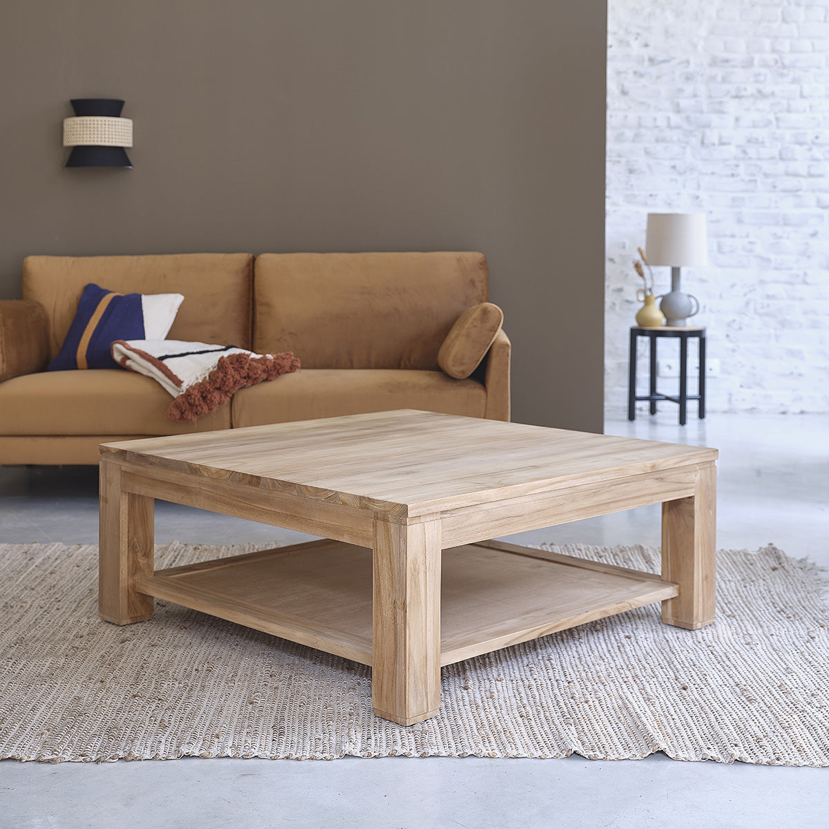 BOSTON - Table basse en teck massif 100 cm