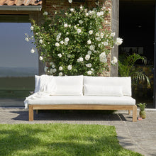 Divano da giardino in teak massello bianco 3 pers.
