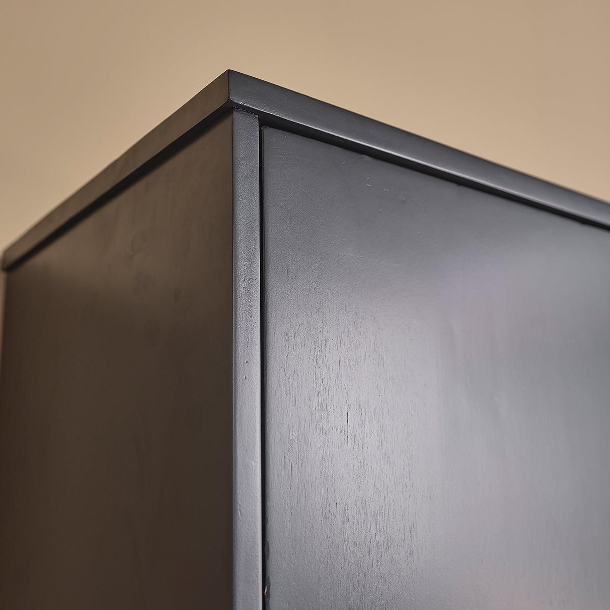LUNA - Colonna bagno nera in legno di acacia 130