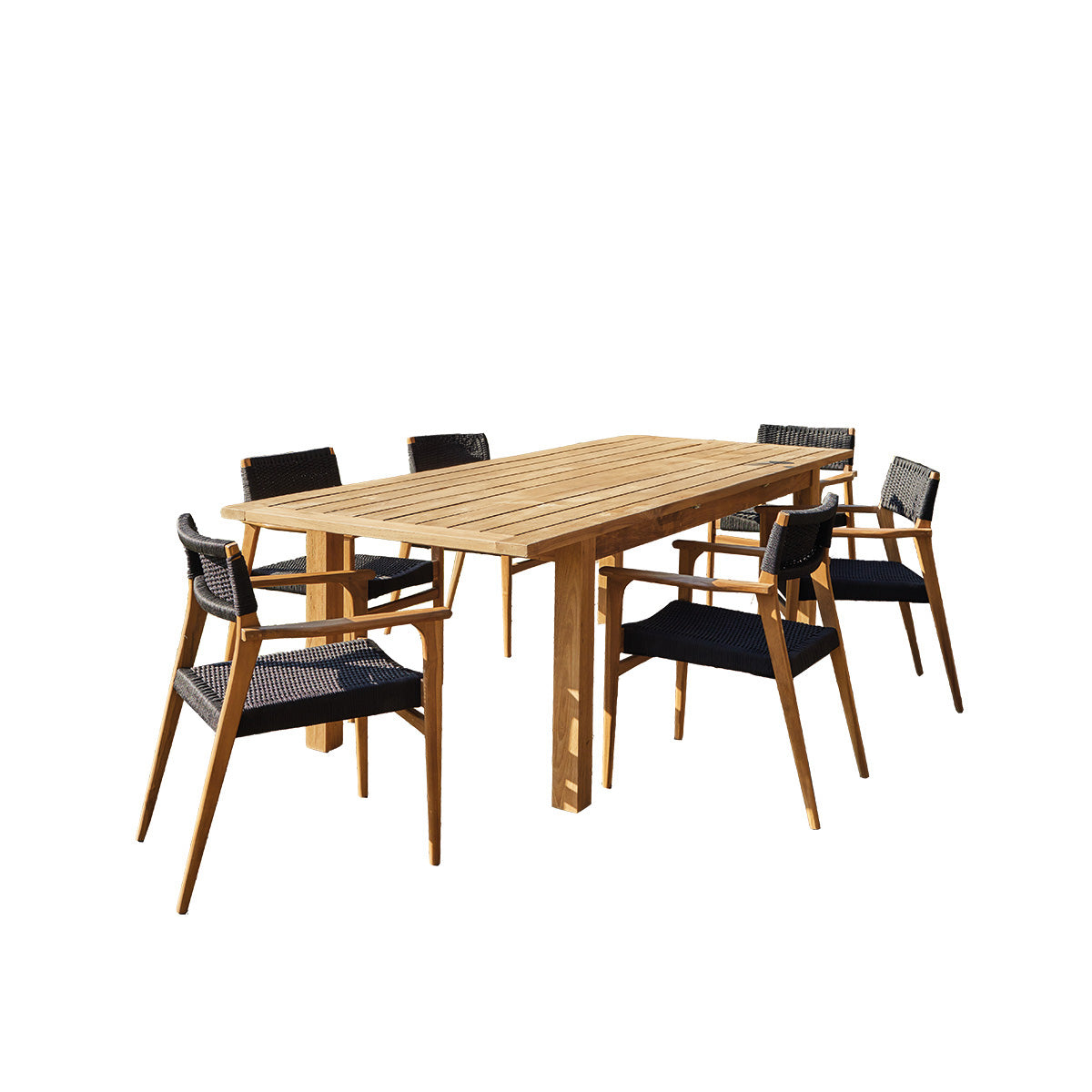 ESTHER - Ausziehbarer Gartenlounge aus recyceltem Teakholz 6 pers.
