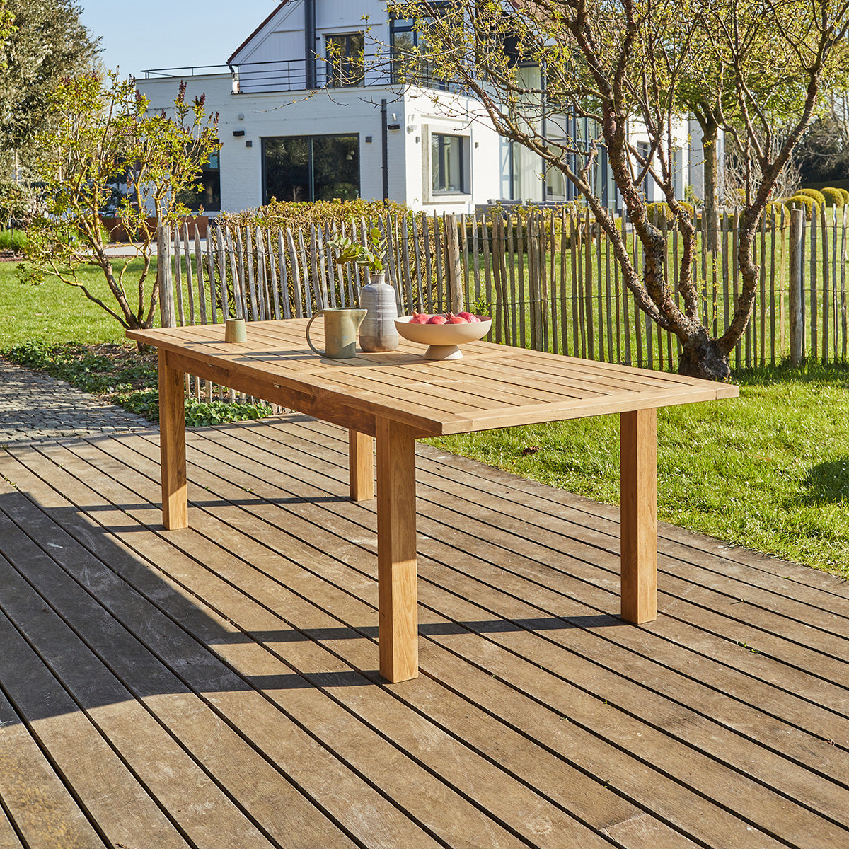 ESTHER - Ausziehbarer Gartenlounge aus recyceltem Teakholz 6 pers.