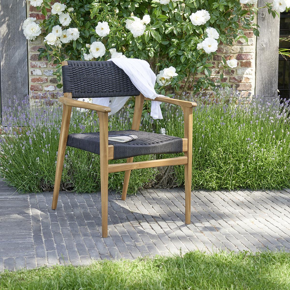 ESTHER - Ausziehbarer Gartenlounge aus recyceltem Teakholz 6 pers.