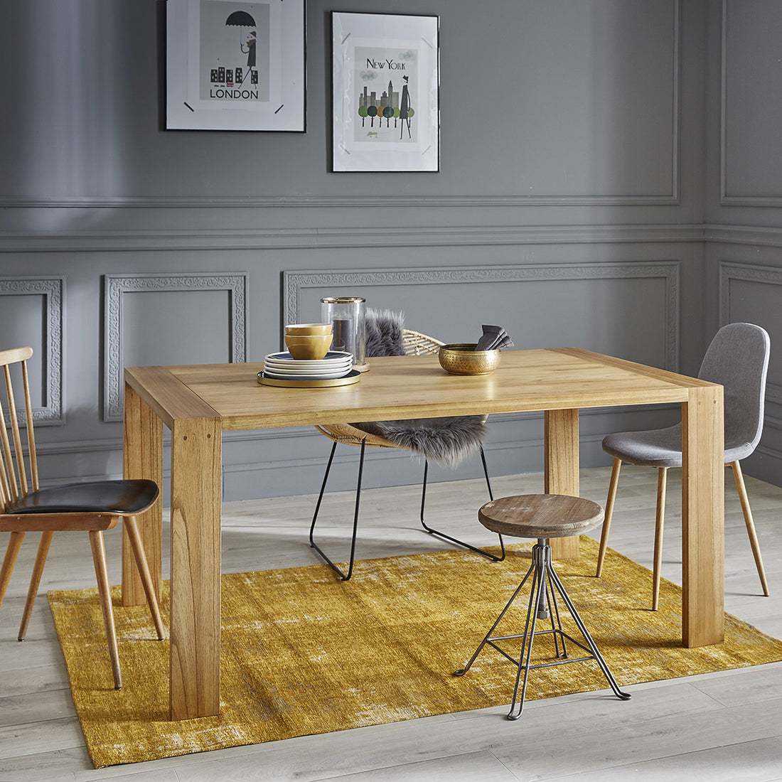 TILO - Table en mindi massif 6 pers.