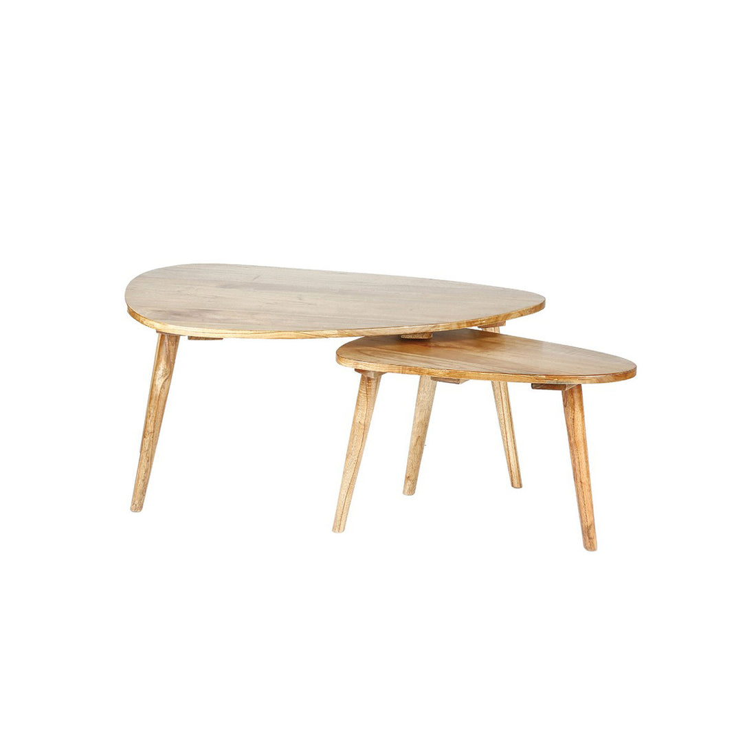 ODDA - Lot de 2 tables basses en mindi massif