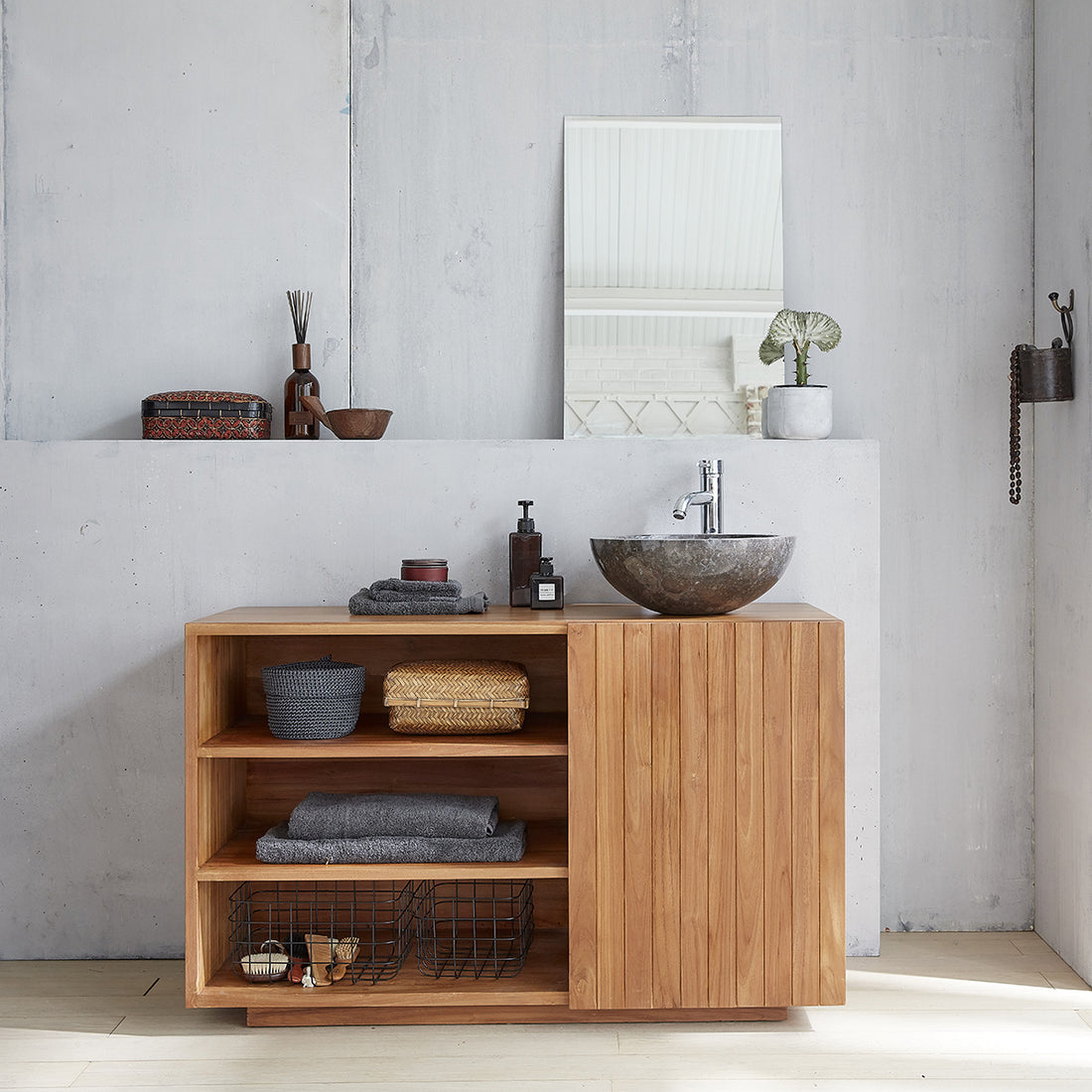 RIO - Meuble sous vasque en teck massif 120 cm