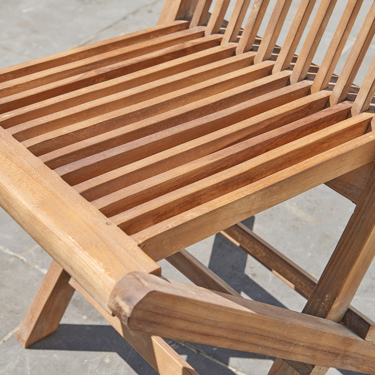 BALI - Sedia da giardino pieghevole in teak massello oliato (set di 4)