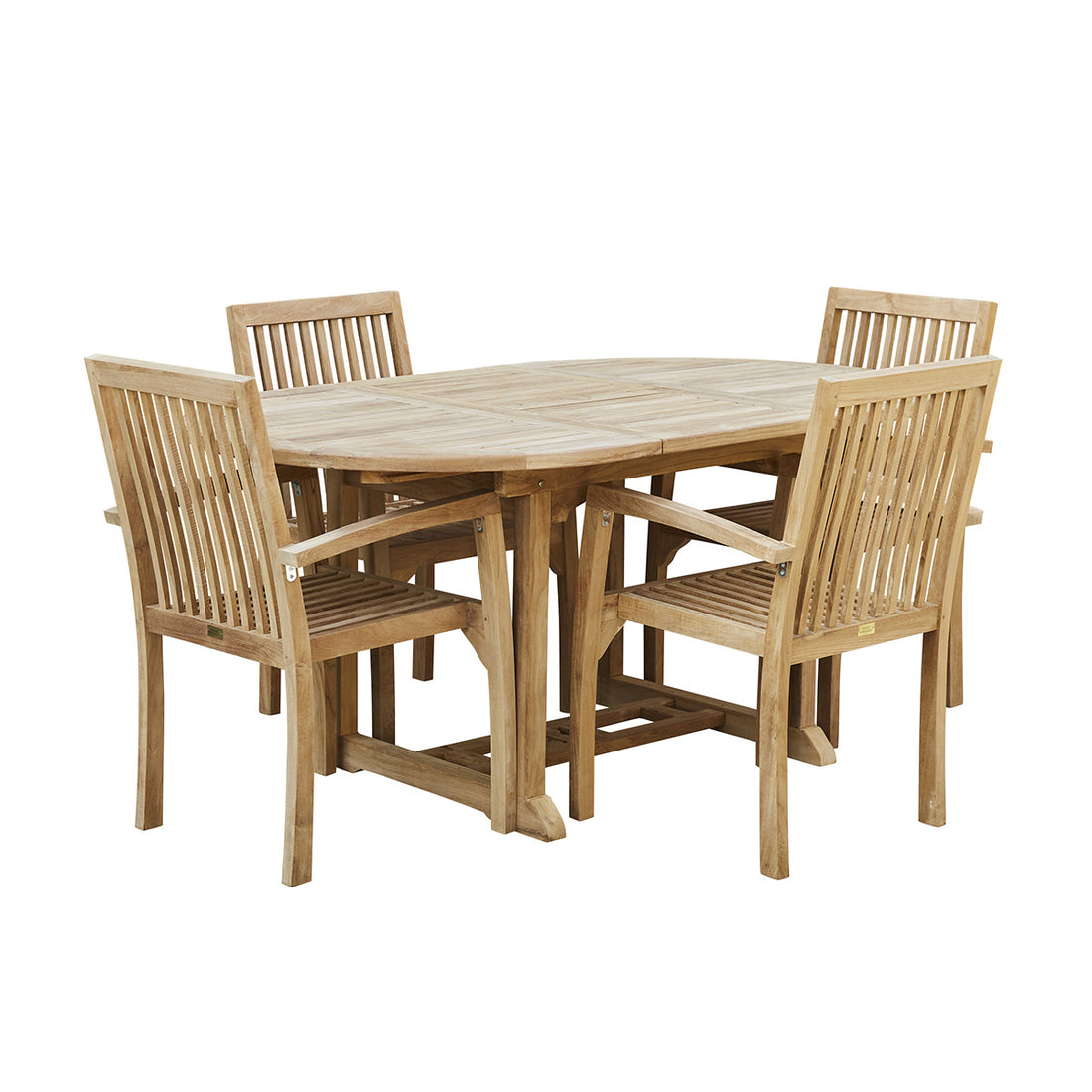 MIDLAND - Salon de jardin extensible en teck 4/6 pers.