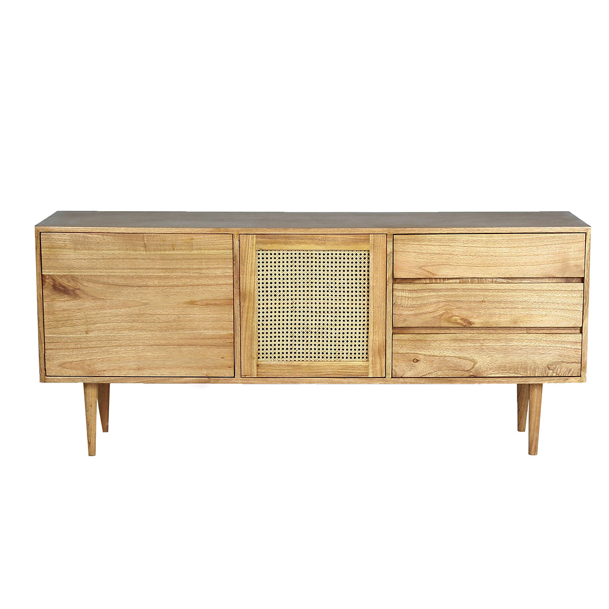 HANA - Buffet en mindi massif et cannage 175 cm