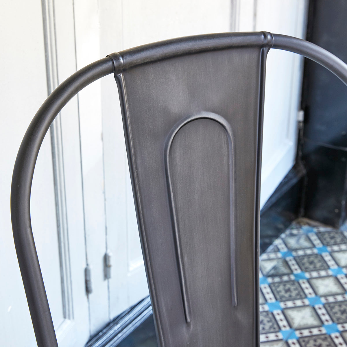 INDUS - Set di 2 sedie in legno massello riciclato e metallo